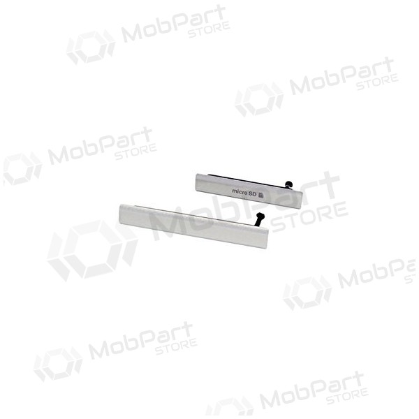 Cubiertas laterales de microSD y microUSB-SIM para Sony Xperia Z2 D6502 / Z2 Xperia D6503 / Z2 D6543 (blancas)