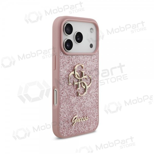 Funda para Apple iPhone 18 Pro - Guess PU Fixed Glitter 4G Metal Logo (rosa)