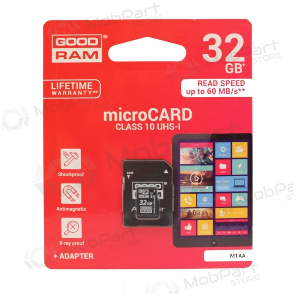 Tarjeta de memoria GOODRAM MicroSD 32GB (class 10) + SD adapter