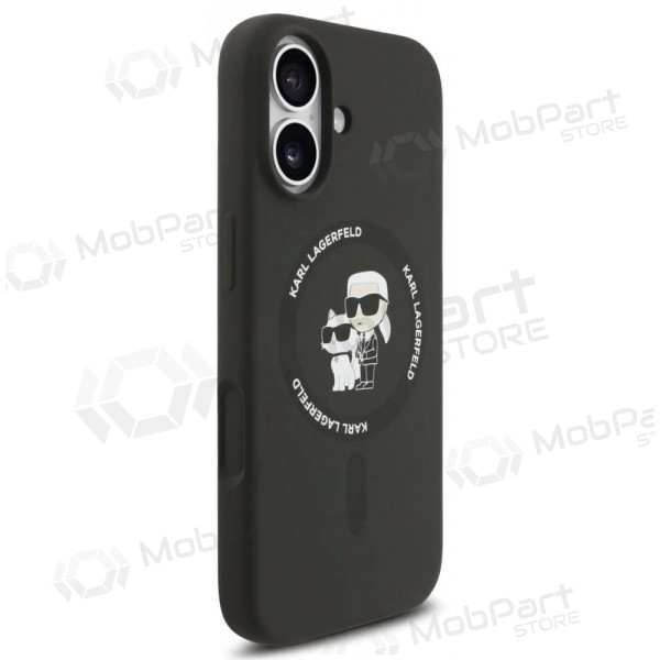 Funda para Apple iPhone 17 -Karl Lagerfeld Liquid Silicone Karl and Choupette MagSafe- (negra)