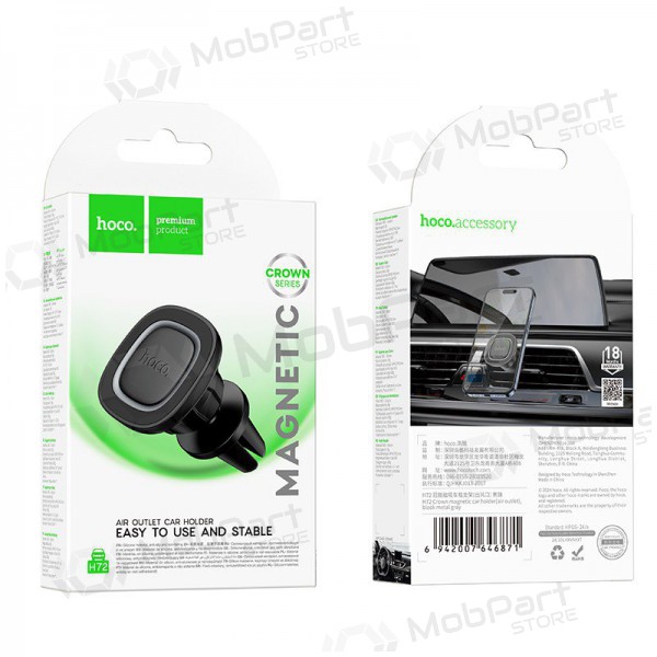 Soporte para teléfono de coche Hoco H72 (air vent) negro