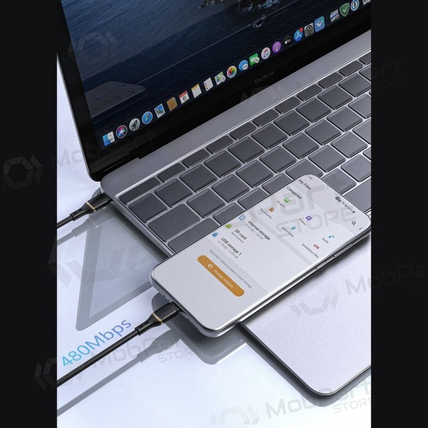 Cable USB-C Dudao L25C USB-C a USB-C 1 m 60 W negro