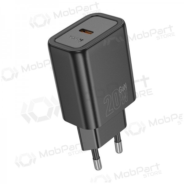 Cargador de teléfono Hoco N60 20 W GaN USB-C negro