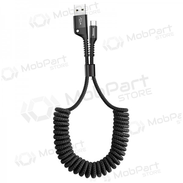 Cable USB Fish Eye Spring Tipo-C 2.0A 1m (negro) CATSR-01