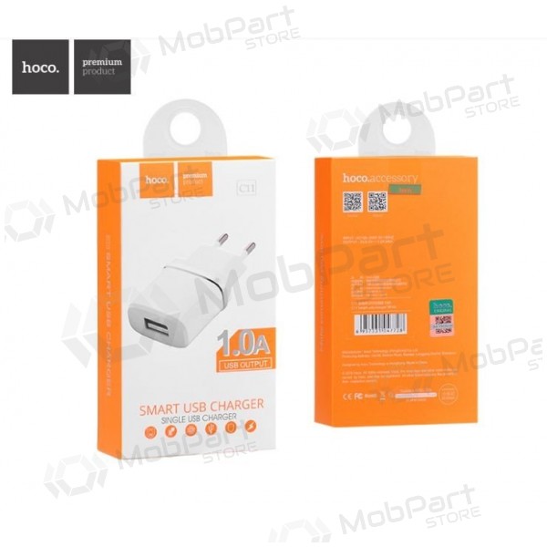 Cargador HOCO C11 Smart USB (5V 1A) (blanco)