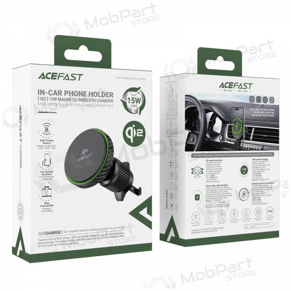 Soporte de teléfono para coche con carga inalámbrica Acefast D33 MagSafe 15 W Qi2 para rejilla de ventilación