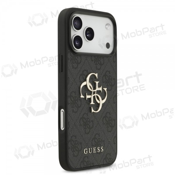 Funda para Apple iPhone 17 Pro Max - Guess PU 4G Metal Logo (gris)