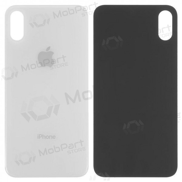 Apple iPhone XS tapa trasera de la batería (plata) (bigger hole for camera) Apple iPhone XS tapa trasera de la batería (plata) (bigger hole for camera)