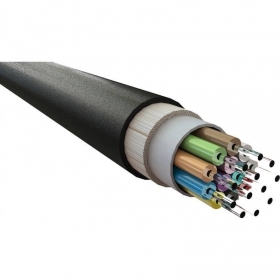 Cable de fibra óptica Excel 205-302 de 12 fibras monomodo OS2 9/125 G652D LSZH CPR Dca resistente a los rayos uv 1000 N.