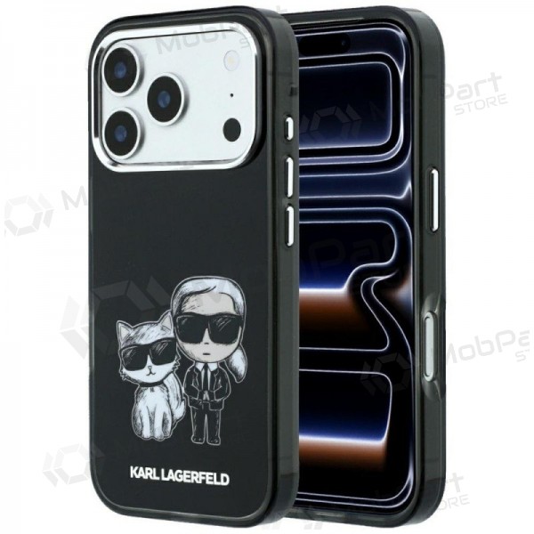 Funda para Apple iPhone 18 Pro - Karl Lagerfeld PU Semi Wrap Smooth Sketch Bodies MagSafe (negra)