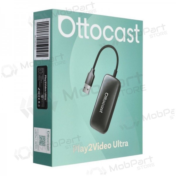 Adaptador inalámbrico CarPlay/Android Auto Ottocast Play2Video Ultra negro