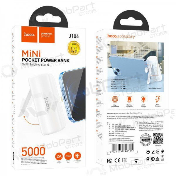 Batería externa Power Bank Hoco J106 Lightning 5000mAh blanca