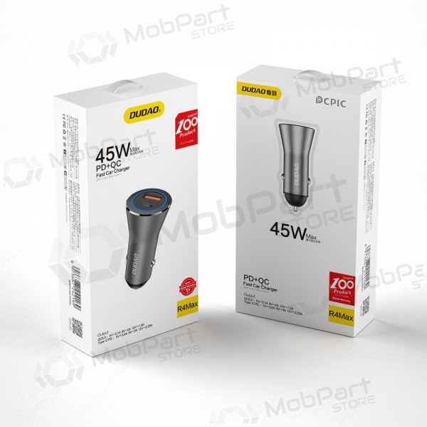 Cargador de coche Dudao R4Max 55 W USB-C + USB-A gris