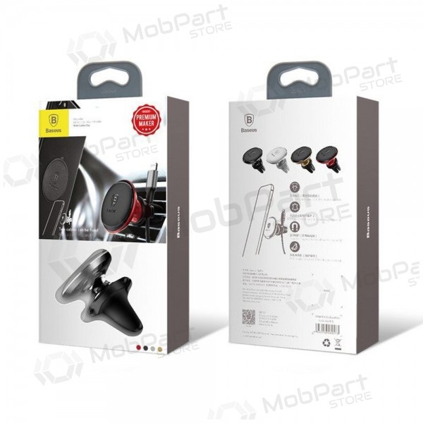 Telefono laikiklis Baseus Magnetic Air Vent With Cable Clip negro SUGX020001