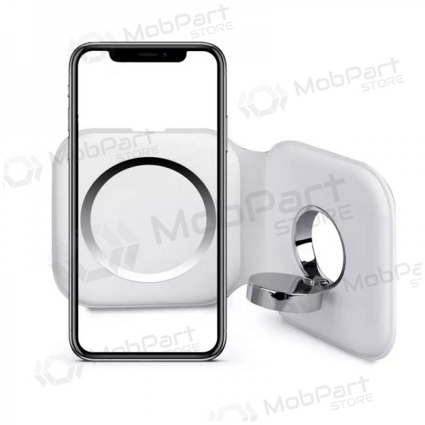 Cargador inalámbrica 2in1 Smart Phone, Watch MagSafe 10W (blanco)