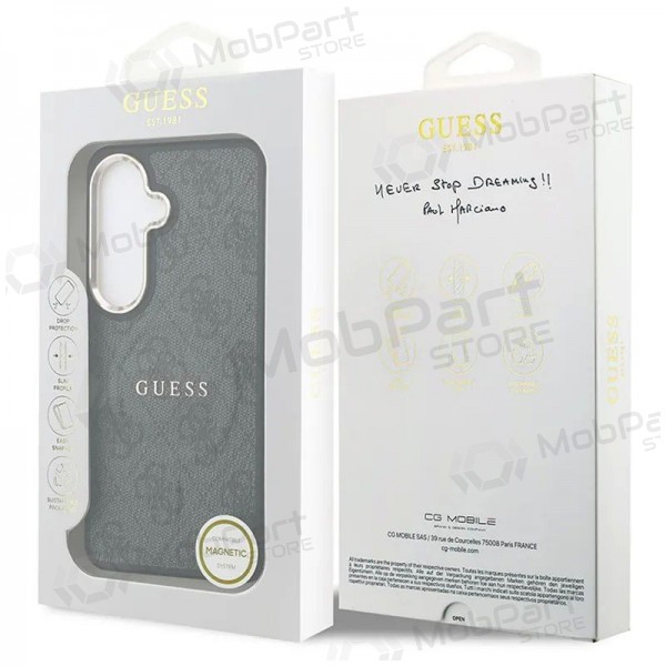 Funda para Samsung Galaxy S26 - Guess PU Leather 4G Gold Frame Magnetic (negra)