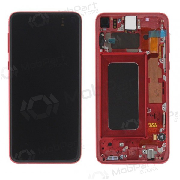 Samsung G970F Galaxy S10e pantalla (Cardinal Red) (con un marco) (usada grade A, original)