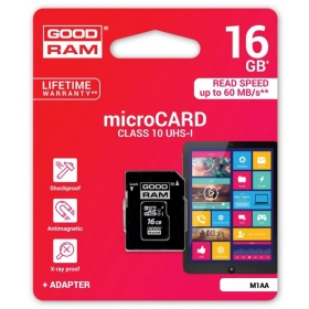 Tarjeta de memoria GOODRAM MicroSD 16Gb (class 10) + SD adapter