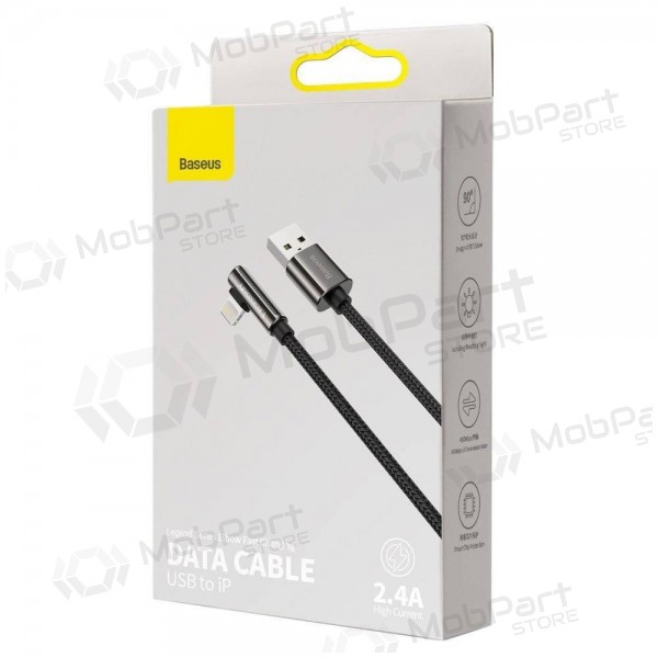 USB cable Baseus Legend Lightning 2.4A 1.0m (negro) CALCS-01
