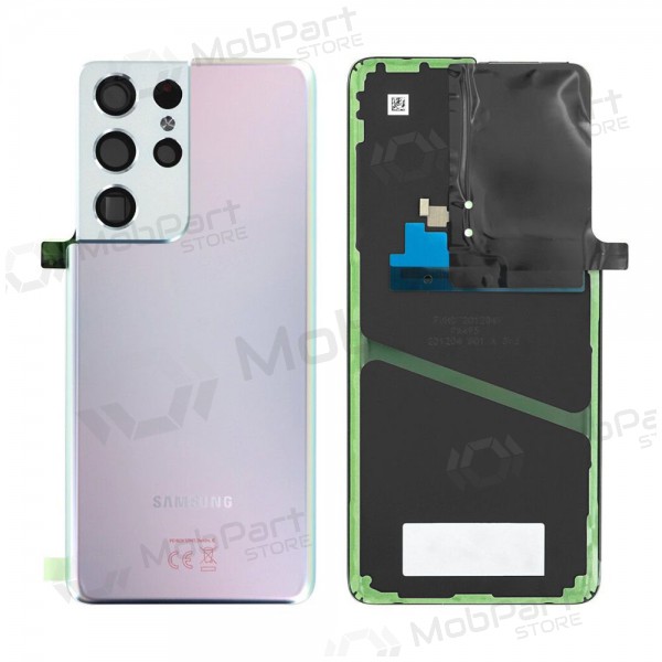 Samsung G998 Galaxy S21 Ultra 5G tapa trasera de la batería (Phantom Silver) (usada grade A, original)
