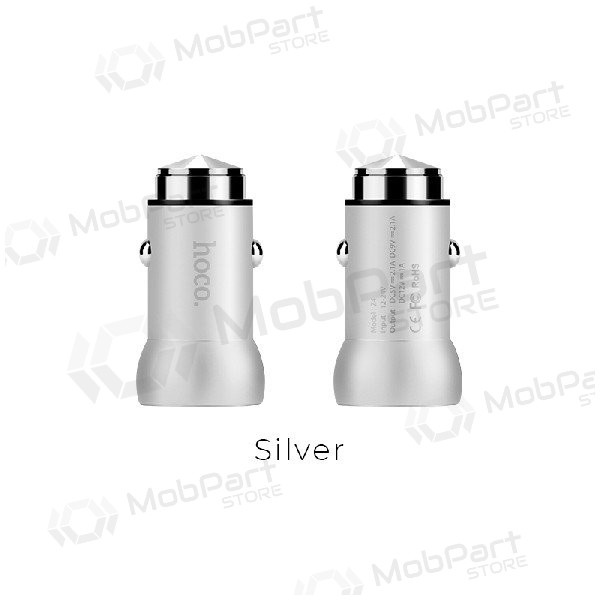 Cargador de coche HOCO Z4 QuickCharge (5V 2.1A) (plata)