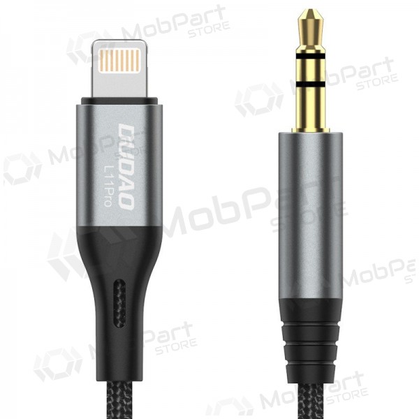 Cable de audio Dudao L11Pro Lightning a 3.5 mm 1 m negro