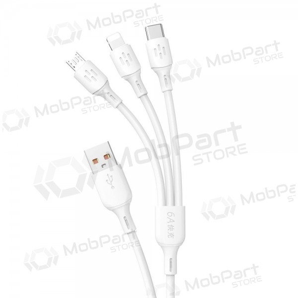 Cable USB Dudao L8A-3in1 USB-A a USB-C / Micro USB / Lightning 1.2 m 6A