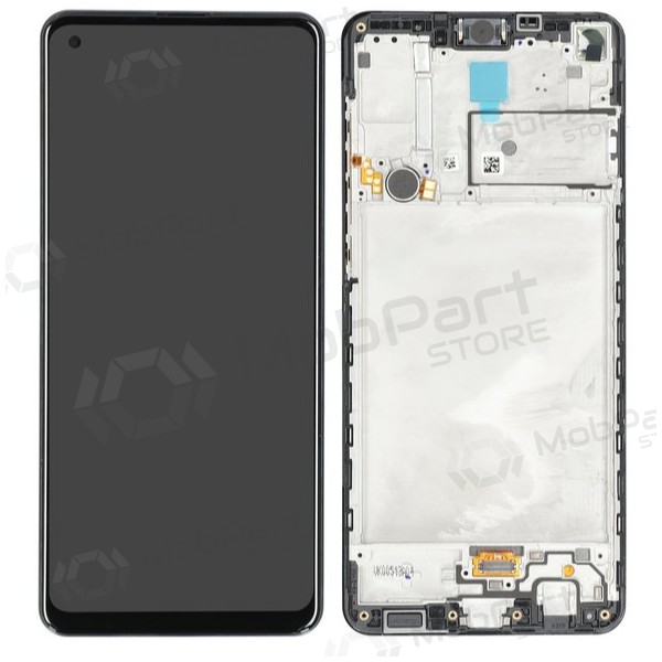 Ekranas Samsung A217F A21s su lietimui jautriu stikliuku y rėmeliu Black original