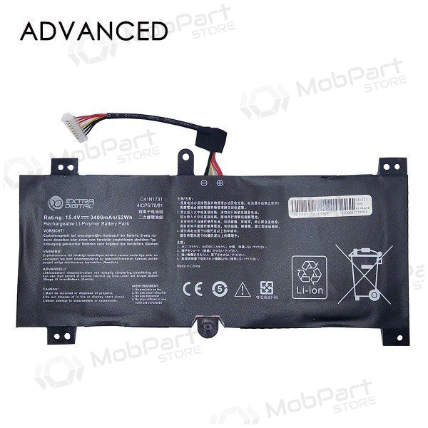 ASUS C41N1731, 3400mAh Bateria para portatil, Advanced ASUS C41N1731, 3400mAh Bateria para portatil, Advanced