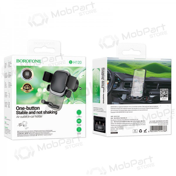 Soporte para teléfono de coche Borofone BH120 (air vent) negro