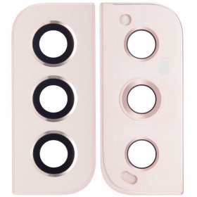 Samsung S901 Galaxy S22 Cristal camara (rosado / dorado) (con un marco)