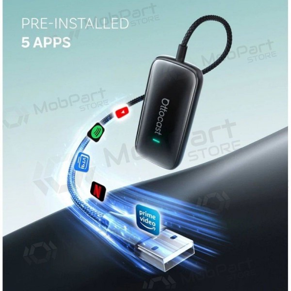 Adaptador inalámbrico CarPlay/Android Auto Ottocast Play2Video Ultra negro