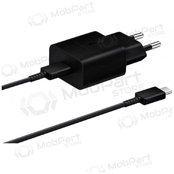 Cargador original Samsung EP-T1510XBEGEU 15W + cable Type-C 1m en el paquete negro