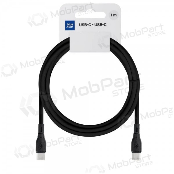 Cable USB-C Blue Star PJ73-13-3 USB-C a USB-C 1 m 60 W negro