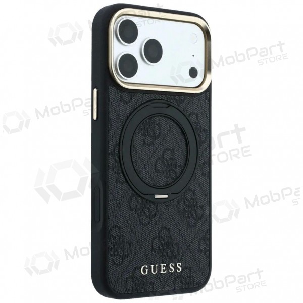Funda para Apple iPhone 18 Pro - Guess PU 4G Ring Stand MagSafe (negra)