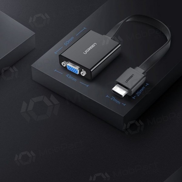Adaptador Ugreen MM103 HDMI a VGA negro