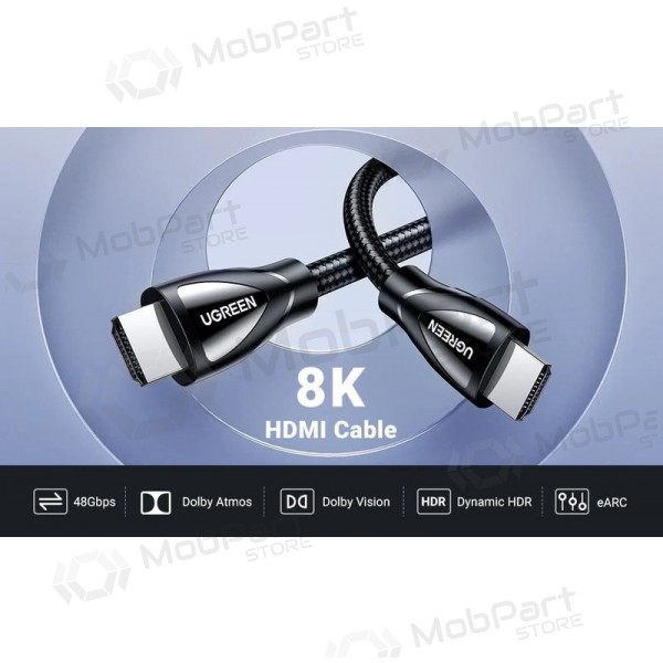 Cable HDMI Ugreen HD140 HDMI 2.1 8K 60 Hz 3 m negro