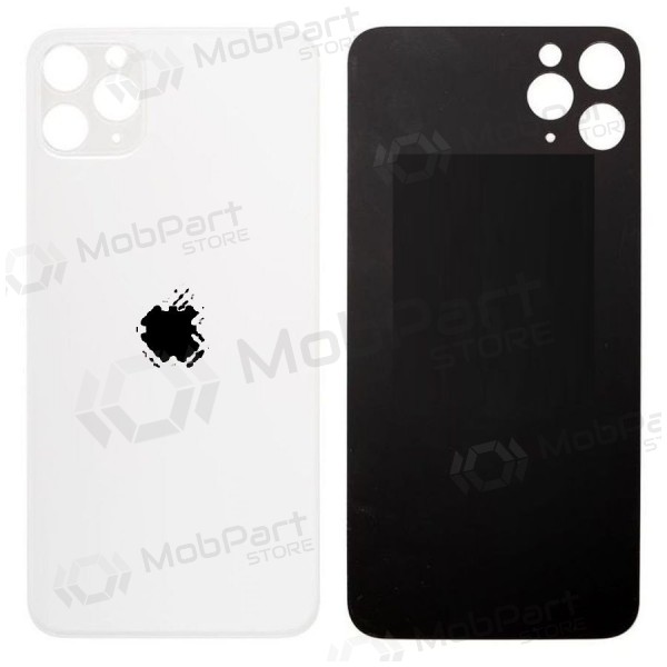 Apple iPhone 11 Pro Max tapa trasera de la batería (plata) (bigger hole for camera) Apple iPhone 11 Pro Max tapa trasera de la batería (plata) (bigger hole for camera)