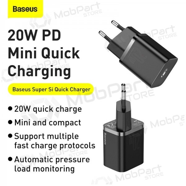 Cargador buitinis Baseus Super Si 20W negro CCSUP-B01