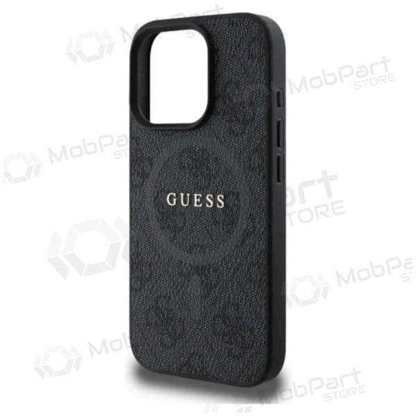 Funda para Apple iPhone 16 Pro Max - Guess PU Leather 4G Colored Ring MagSafe (negra)