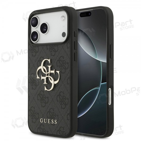 Funda para Apple iPhone 17 Pro Max - Guess PU 4G Metal Logo (gris)