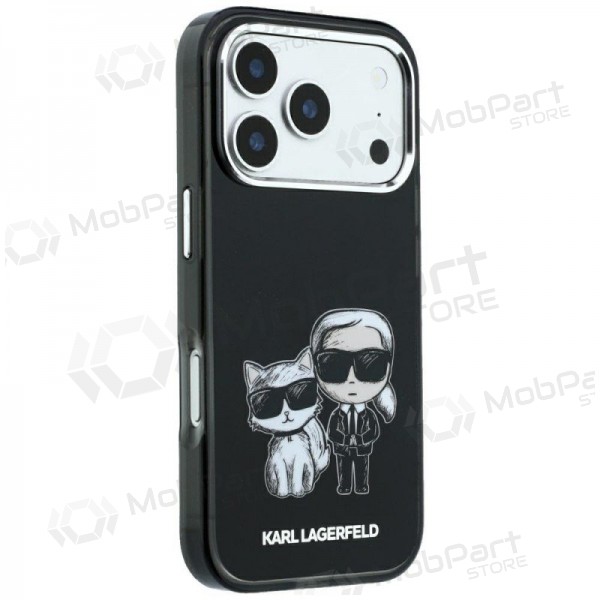Funda para Apple iPhone 18 Pro - Karl Lagerfeld PU Semi Wrap Smooth Sketch Bodies MagSafe (negra)