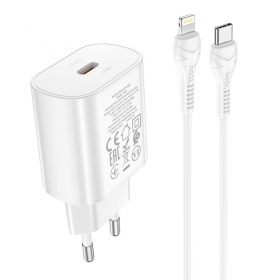 Cargador de teléfono Hoco N22 25 W USB-C con cable Lightning 1 m blanco
