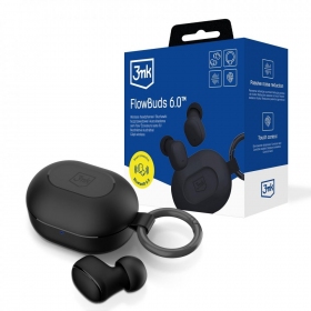 Auriculares inalámbricos con micrófono 3mk FlowBuds 6.0 bluetooth usb-c negras