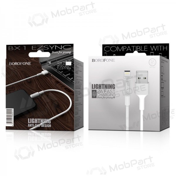 USB cable Borofone BX1 Lightning 1.0m (blanco)