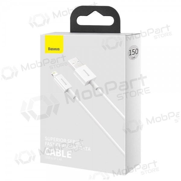 USB cable Baseus Superior Lightning 2.4A 1.5m (blanco) CALYS-B02