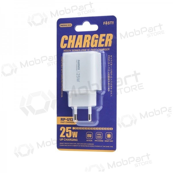 Cargador de teléfono Remax RP-U137 25 W USB-C blanco