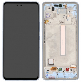 Ekranas Samsung A536 A53 5G 2022 su lietimui jautriu stikliuku y rėmeliu Awesome Black OLED (real size)