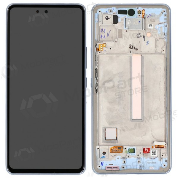 Ekranas Samsung A536 A53 5G 2022 su lietimui jautriu stikliuku y rėmeliu Awesome Black OLED (real size)
