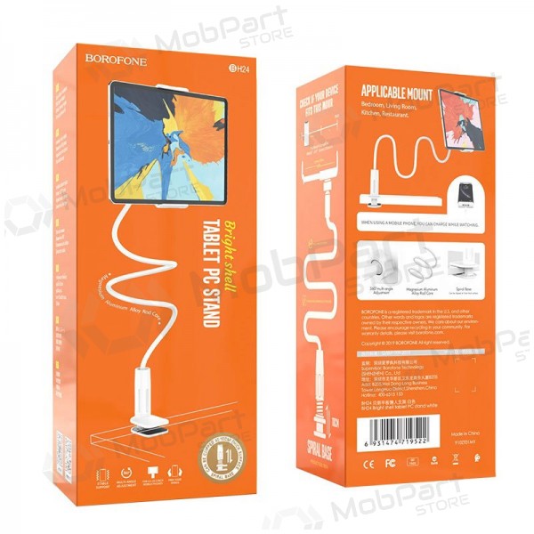 Borofone BH24 telefono laikiklis tvirtinamas prie stalo blanco